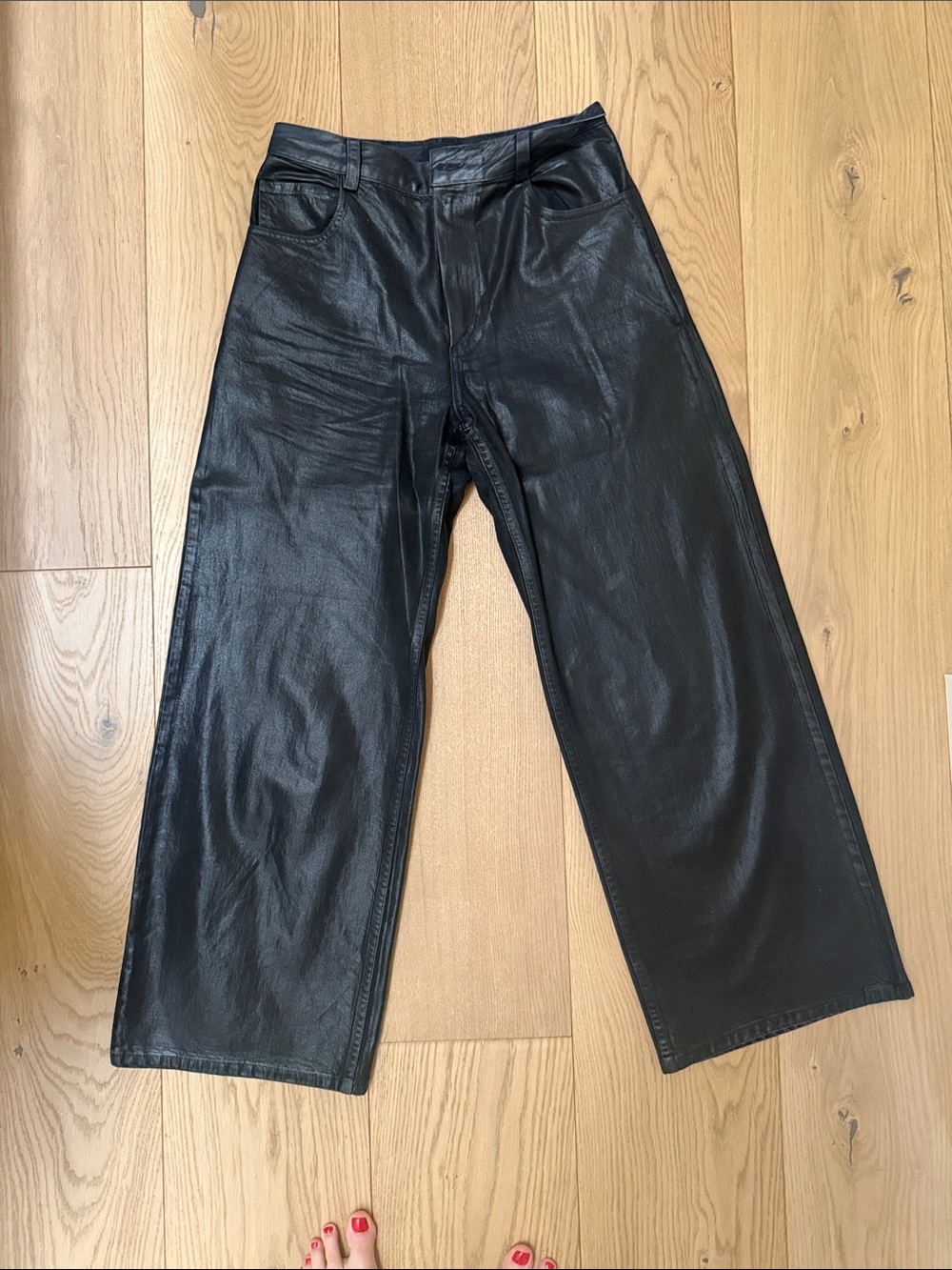 Rachel Comey Black coated jeans that give leather effect 100% cotton